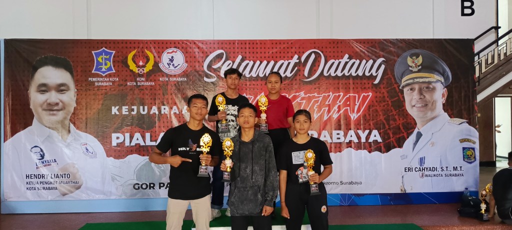 Cabor Muaythai Kediri Sabet 4 Emas dan 1 Perak di Kejurda Piala Wali Kota&nbsp;Surabaya