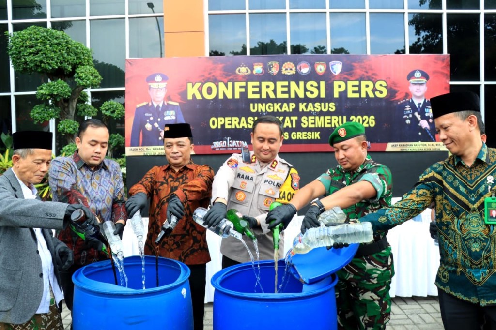 Ops Pekat Semeru 2026, Polres Gresik Ungkap 78 Kasus dan Amankan 85 Tersangka
