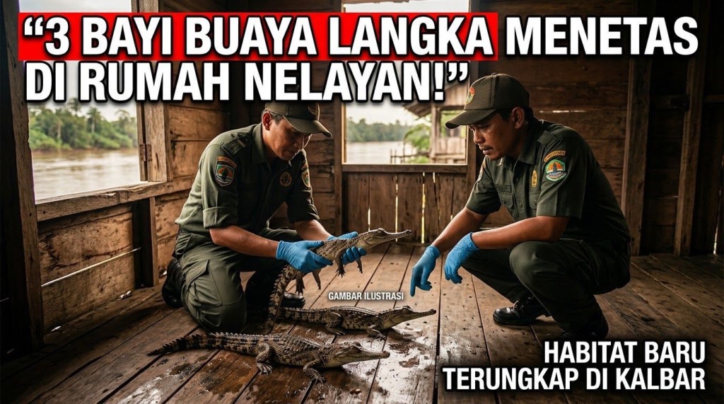 3 Bayi Buaya Sinyulong Langka Menetas di Rumah Nelayan Kalbar, Ternyata Buka Habitat Baru yang Selama Ini&nbsp;Tersembunyi