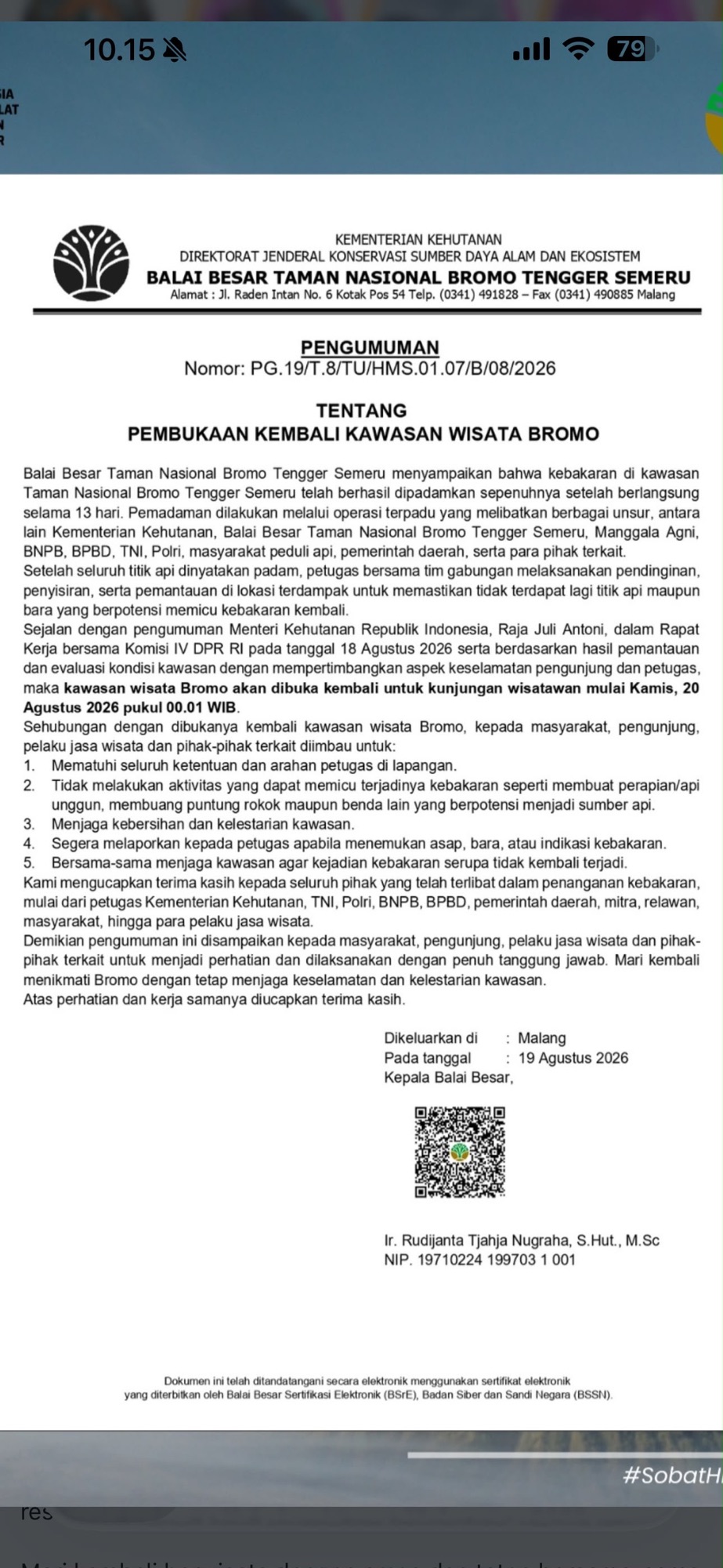 Bromo Buka Lagi Besok! 🔥➡️🌄